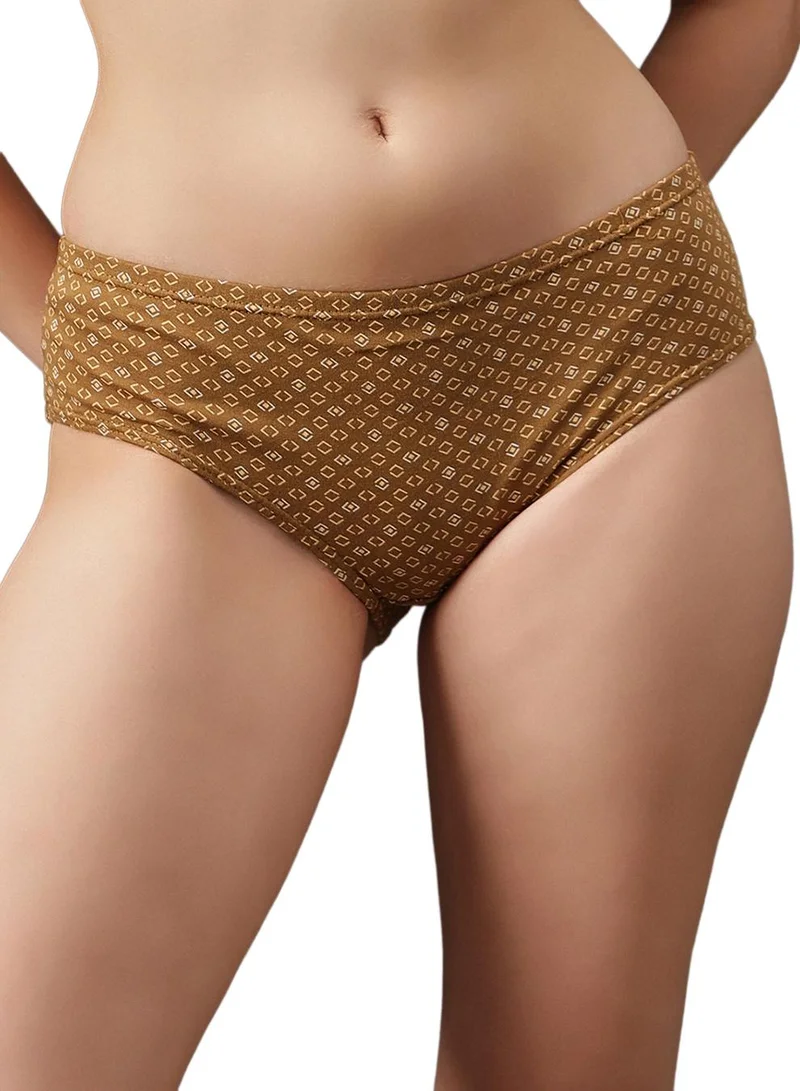 كلوفيا Pack of 3 Mid Waist Printed Hipster Panties with Inner Elastic - 100% Cotton